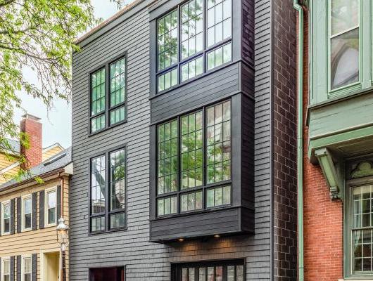 An upscale three-level Boston row house constructed by Columbia Contracting Corp.